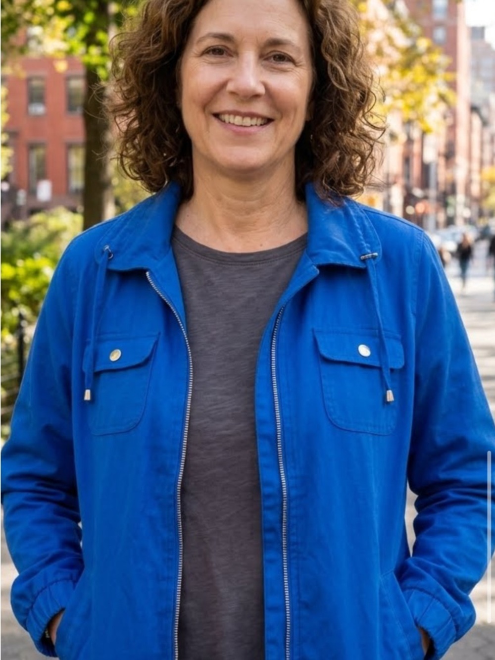 Blue Women's Lightweight Zip-Front Jacket